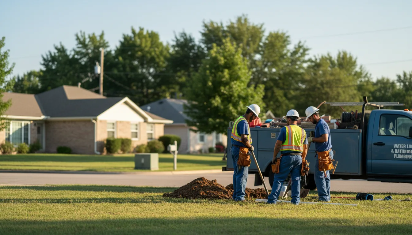 Residential water line and bathroom plumbing service in Bay City, TX